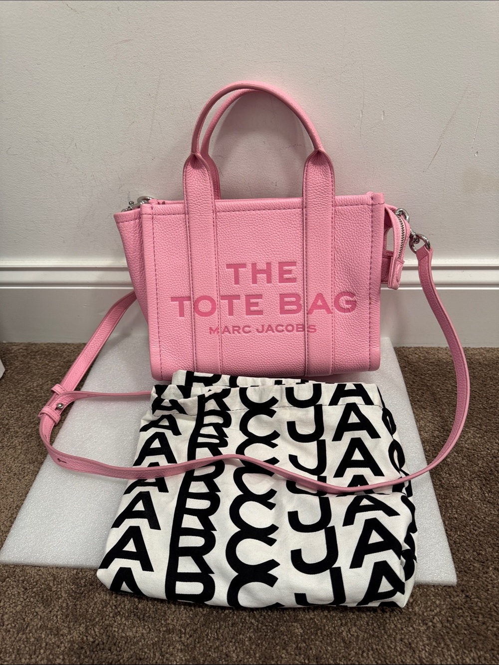 Marc Jacobs Pink Leather Mini the Tote bag with dustbag